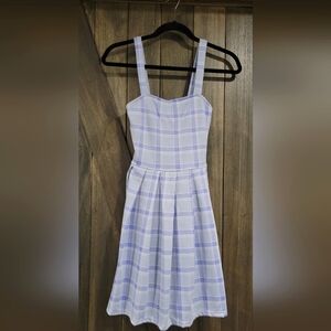 Rue21 blue plaid pleated dress XS